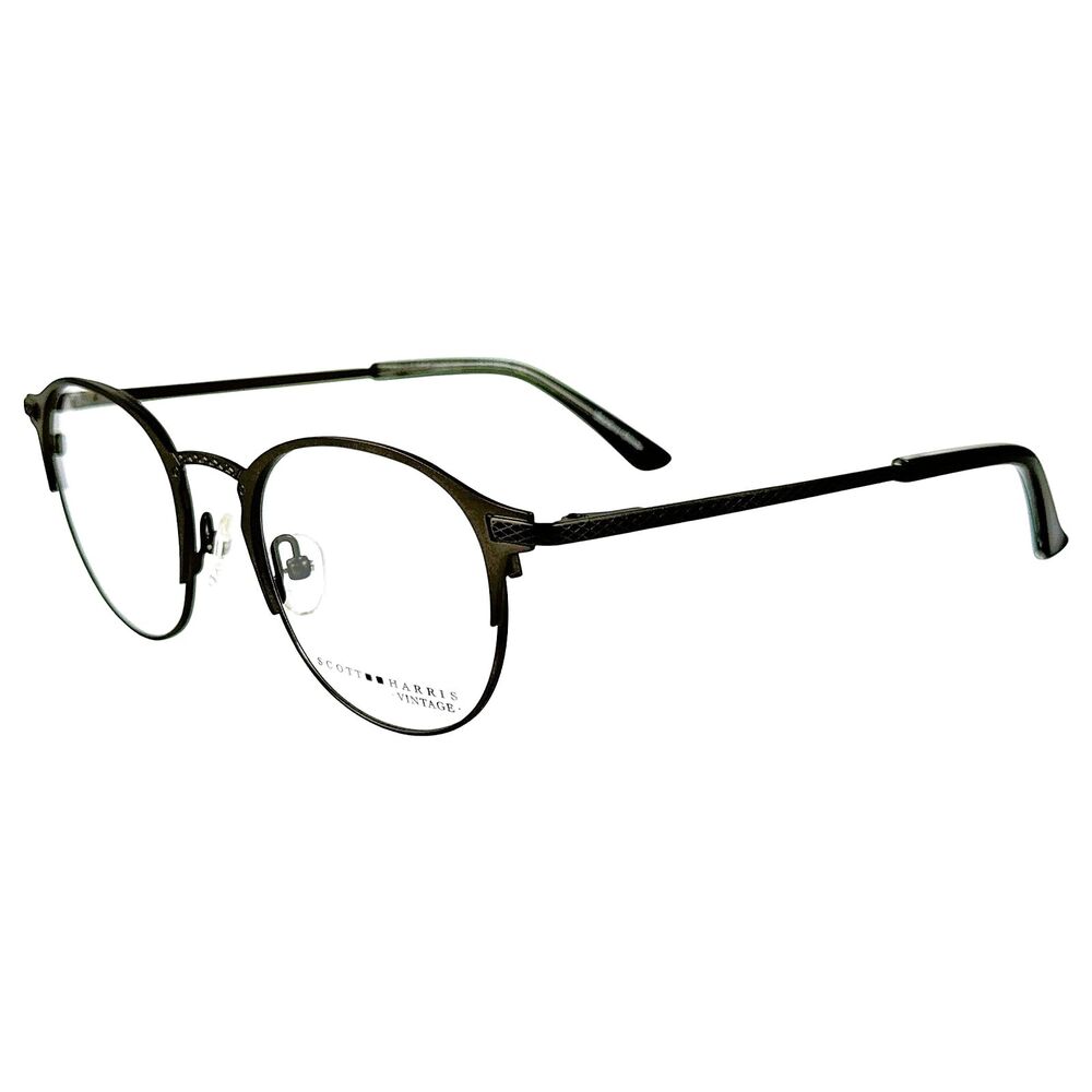 Scott Harris Vintage V48 Unisex Metal Eyeglass Frame C2 Satin Gunmetal 48-19